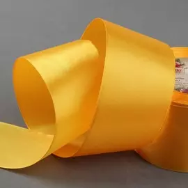 Лента атласная, 50 мм × 23 ± 1 м, цвет янтарный №17