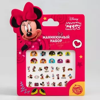 Маникюрный набор. наклейки для ногтей, минни маус