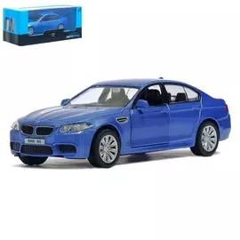 Машина металлическая bmw m5, 1:32, открываются двери, инерция, цвет синий