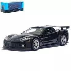 Машина металлическая chevrolet corvette c6-r, 1:32, открываются двери, инерция, цвет черный