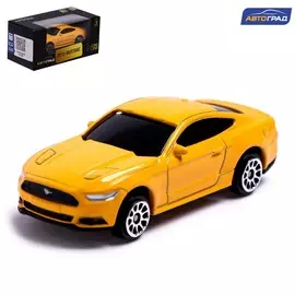 Машина металлическая ford mustang, 1:64, цвет желтый