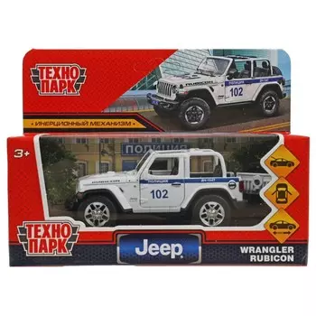 Машина металлическая JEEP, Технопарк RUBICON3D-12POL-WH