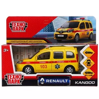 Машина металлическая RENAULT, Технопарк KANGOO-12AMB-YE