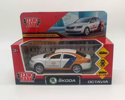 Машина металлическая SKODA, Технопарк OCTAVIA-12DEL-WH