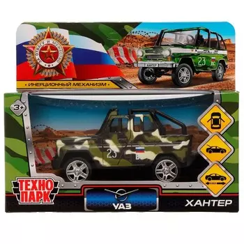Машина металлическая UAZ, Технопарк HUNTERBCH-12MIL-GN