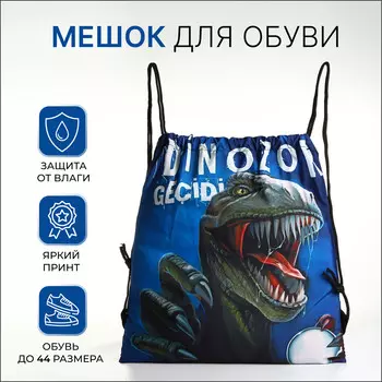 Мешок для обуви на шнурке, цвет черный/синий