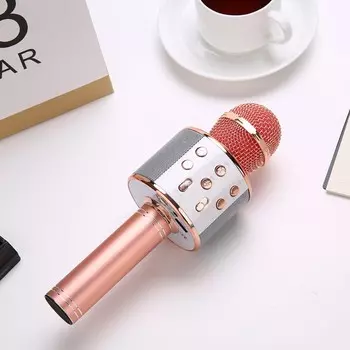 Микрофон для караоке luazon lzz-56, ws-858, 1800 мач, розовый