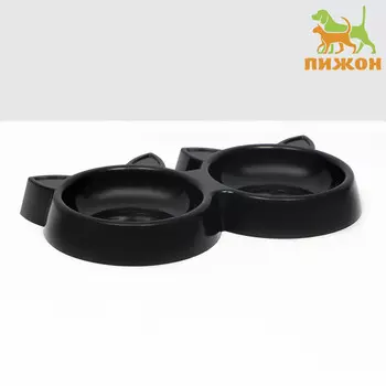 Миска двойная с прорезиненными ножками