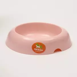 Миска пластиковая округлая, 20 х 4,5 см, 0,6 л, розовая