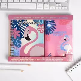 Набор flamingo: ежедневник 40л, паспортная обложка