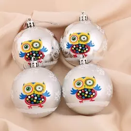 Набор шаров пластик d-7 см, 4 шт