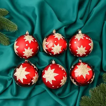 Набор шаров пластик d-8 см, 6 шт