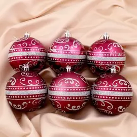 Набор шаров пластик d-8 см, 6 шт