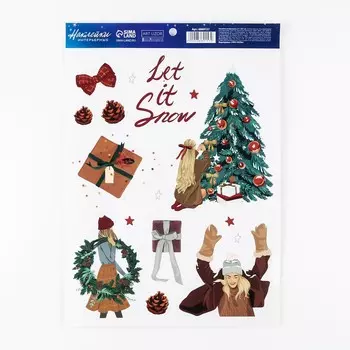Наклейка интерьерная let it snow, 21 29.7 см