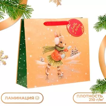 Пакет подарочный новогодний ламинированный