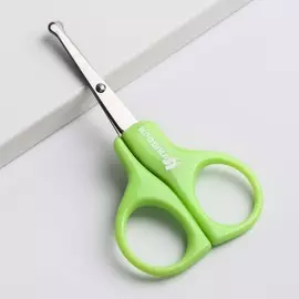 Ножницы детские маникюрные, от 0 мес., цвет зелёный