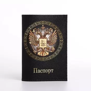 Обложка для паспорта, цвет черный