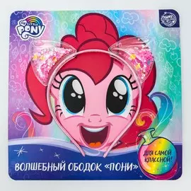 Ободок-шейкер с ушками, розовый,