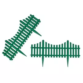 Ограждение декоративное, 30 300 см, 5 секций, пластик, зеленое, greengo