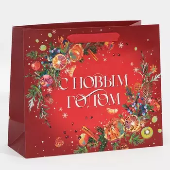 Пакет подарочный новогодний ламинированный