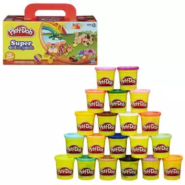 Пластилин play-doh, набор 20 баночек