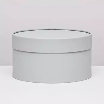 Подарочная коробка круглая frilly пепельно-серый, завальцованная без окна, 2111 см
