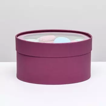 Подарочная коробка frilly сливовая, завальцованная с окном, 2111 см
