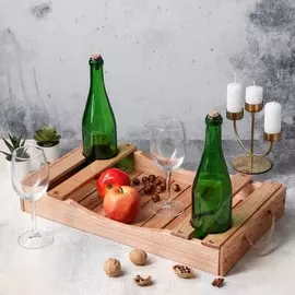 Поднос деревянный для вина