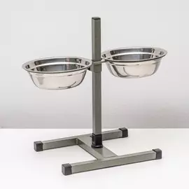 Подставка с мисками, 21 л, высота 40 см, разборная, зеленая