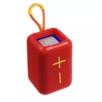Портативная колонка f68, 5 вт, 600 мач, подсветка. micro sd, красная