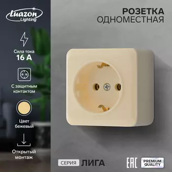 Розетка одноместная luazon lighting