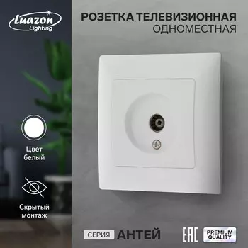 Розетка телевизионная одноместная luazon lighting