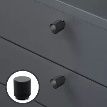 Ручка-кнопка cappio pk330, d=30 мм, цвет черный, 8 шт.