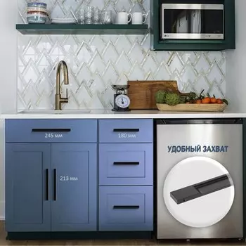 Ручка торцевая cappio rp101bl, м/о 192 мм, цвет черный