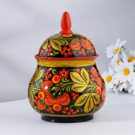 Сахарница, 14,5х18 см, хохлома