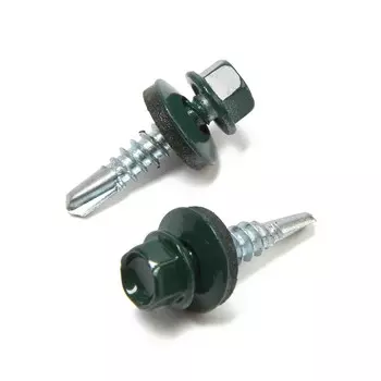 Саморезы кровельные 5.525 мм, ral6005 зеленый, 200 шт.