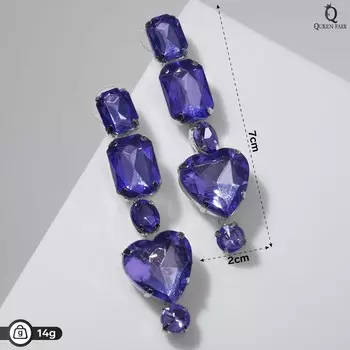 Серьги висячие со стразами