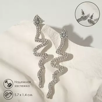 Серьги висячие со стразами