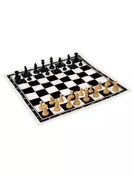 Шахматы 5050 см, король h=7 см, d=3.2 см, фигуры пластик