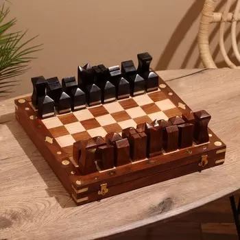 Шахматы складные, доска 3535 см, дерево шишам