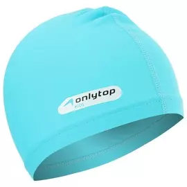 Шапочка для плавания детская onlytop swim, тканевая, обхват 46-52 см, цвет голубой