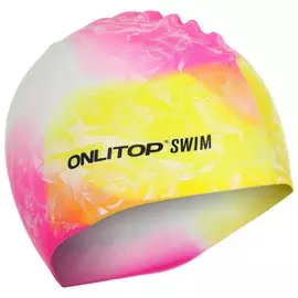 Шапочка для плавания взрослая силиконовая onlitop swim, цвета микс, обхват 54-60 см