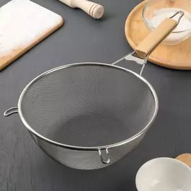 Сито для просеивания с деревянной ручкой доляна
