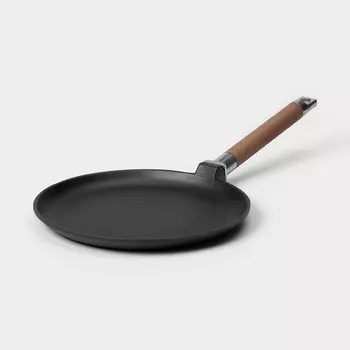 Сковорода блинная wild kitchen, d=24 см, съемная ручка, индукция, чугун