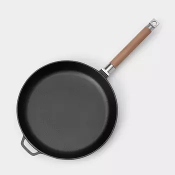 Сковорода чугунная высокая wild kitchen, d=28 см, съемная ручка, индукция