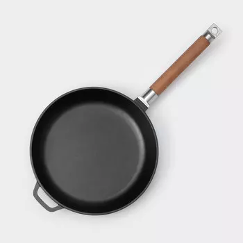 Сковорода wild kitchen, d=24 см, съемная ручка, индукция, чугун, черная