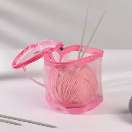 Сумка для вязания, d = 13,5 см, 14 см, цвет розовый