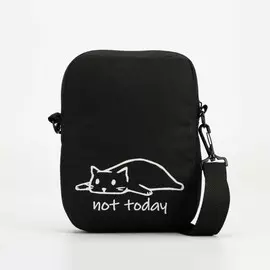 Сумка not today, 15х3х20, отд на молнии, длин ремень, чёрная
