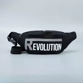 Сумка поясная, текстильная, светоотр. нашивки, отд на молнии, черная, revolution, 35 х 12 х 5 см
