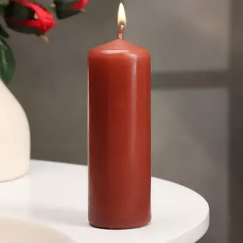 Свеча - цилиндр, 412 см, 15 ч, каштан
